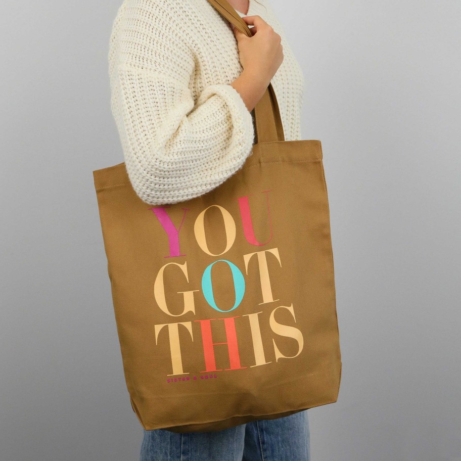 Accessories Tees Tanks & Totes | You Got This - Canvas Tote Bag - Mustard