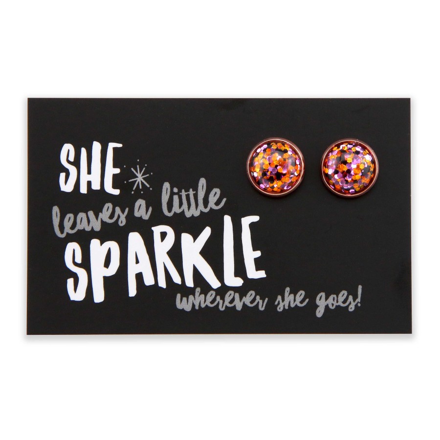 Jewellery Sparklefest | Sparklefest - She Leaves A Little Sparkle - Rose Gold Stud Earrings - Dazzle Pop (2103-F)