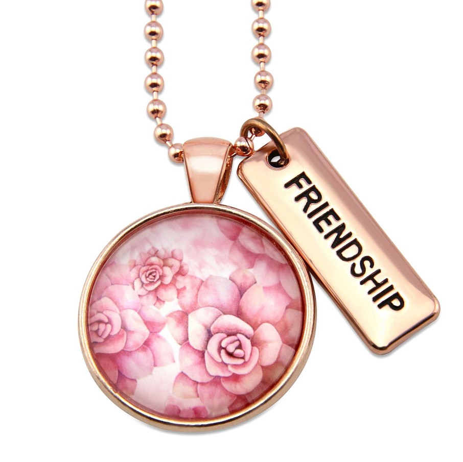 Jewellery Papa Glewy | Rose Gold 'Friendship' Necklace - Rosette (10165)