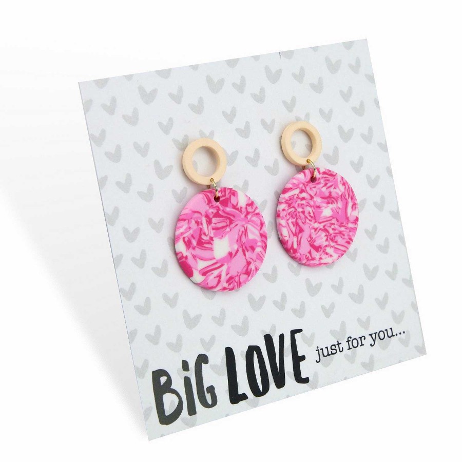 Jewellery Statement Earrings | Acrylic & Polymer Dangles - 'Big Love Just For You' - California (11365)