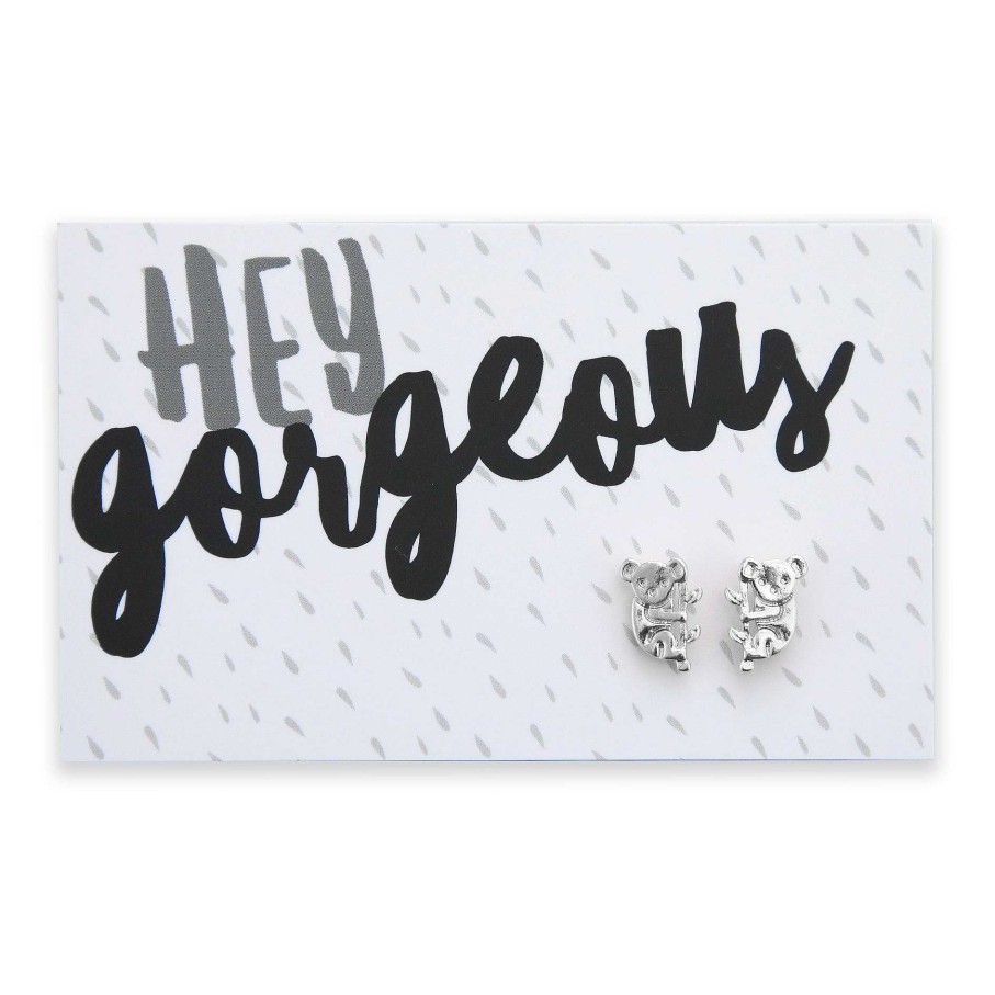 Jewellery Cute Stud Earrings | Hey Gorgeous - Koalas - Silver Stud Earrings (12222)