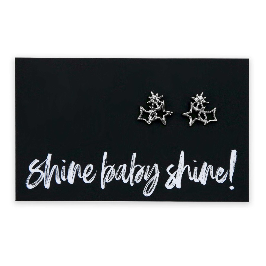 Jewellery Cute Stud Earrings | Star Cluster Earring Studs - Shine Baby Shine - Silver (2306)