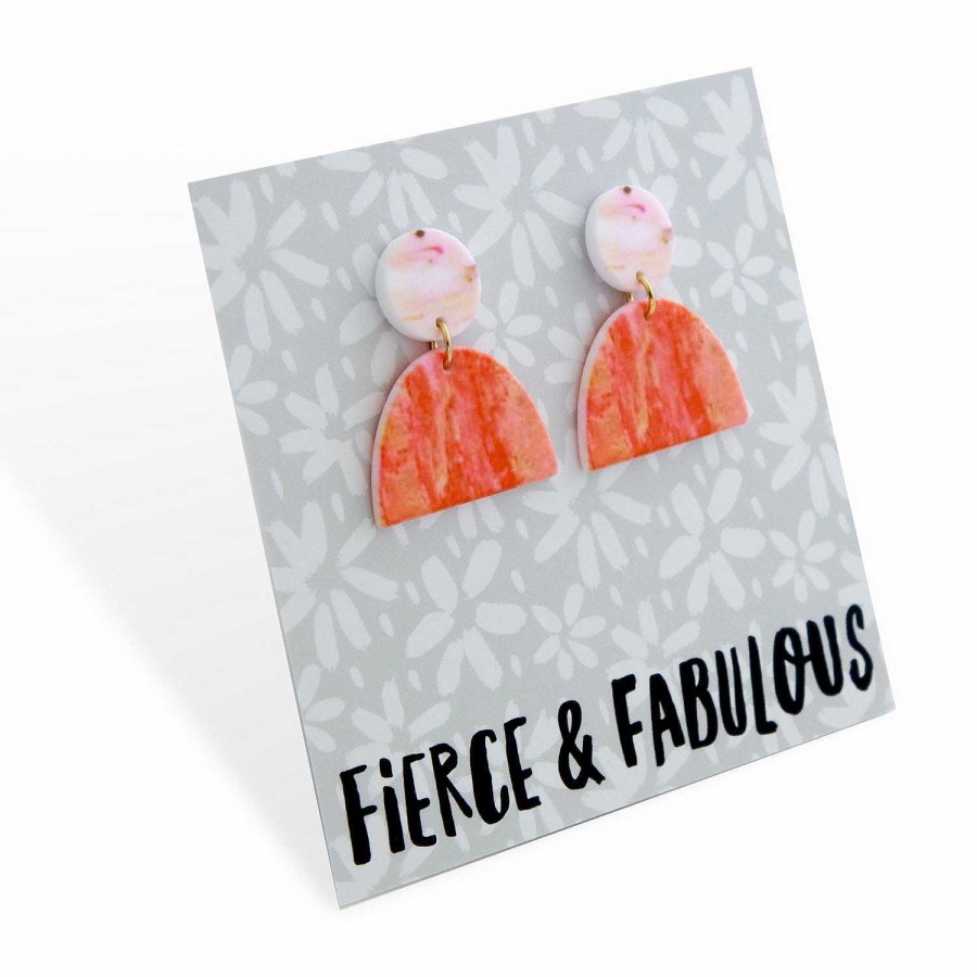 Jewellery Statement Earrings | Acrylic Dangles - 'Fierce Fearless Fabulous' - Cairo (11835)