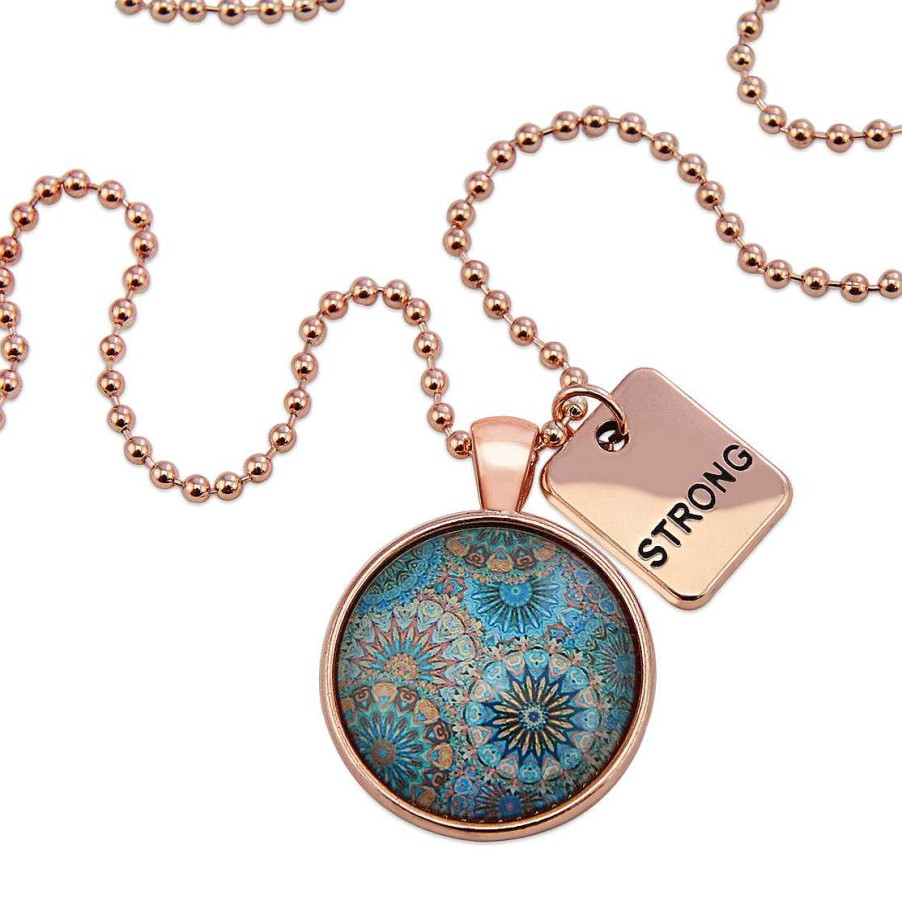 Jewellery Papa Glewy | Teal Collection - Rose Gold 'Strong' Necklace - Panama (12464)