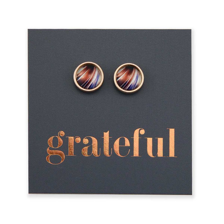 Jewellery Stainless Steel Circle Studs | Grateful - Rose Gold Stainless Steel 8Mm Circle Studs - Crema (8905-F)