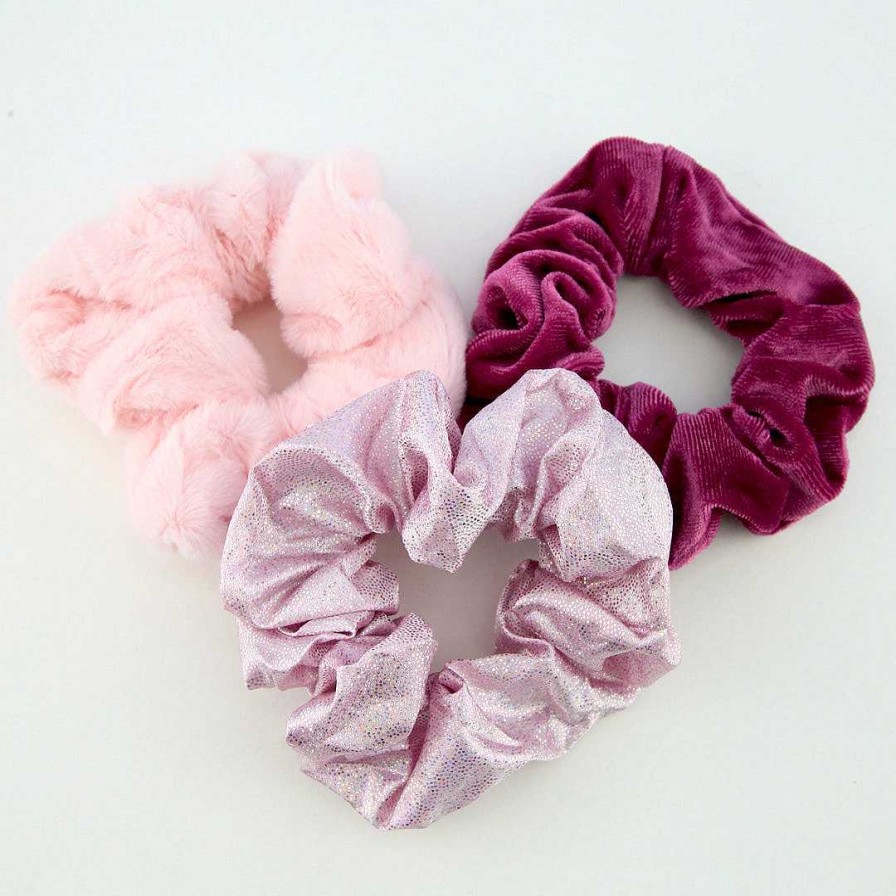 Accessories Hair Accessories | Hair Accessory Packs - Scrunchie 3 Pack - Gorgeous Pink (7018-1)