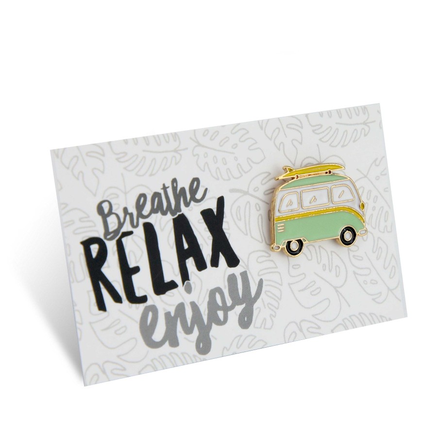 Accessories Accessories | Lovely Pins! Breath, Relax, Enjoy - Beach Camper Enamel Badge Pin - (10142)