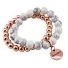 Jewellery Bracelets | Bracelet Duo! Rose Gold & White Marble Bead Bracelet Stacker Set - Blessed (12063)