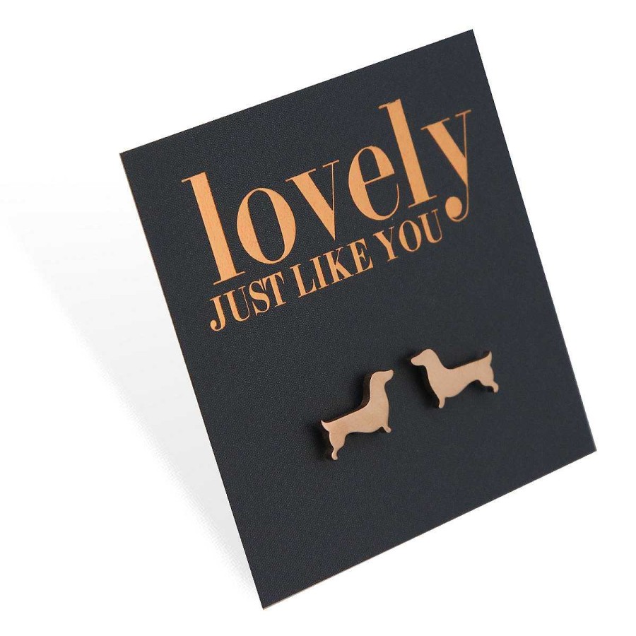 Jewellery Premium Studs | Stainless Steel Earring Studs - Lovely Just Like You - Dachshund