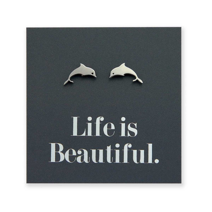 Jewellery Premium Studs | Stainless Steel Earring Studs - Life Is Beautiful - Dolphins