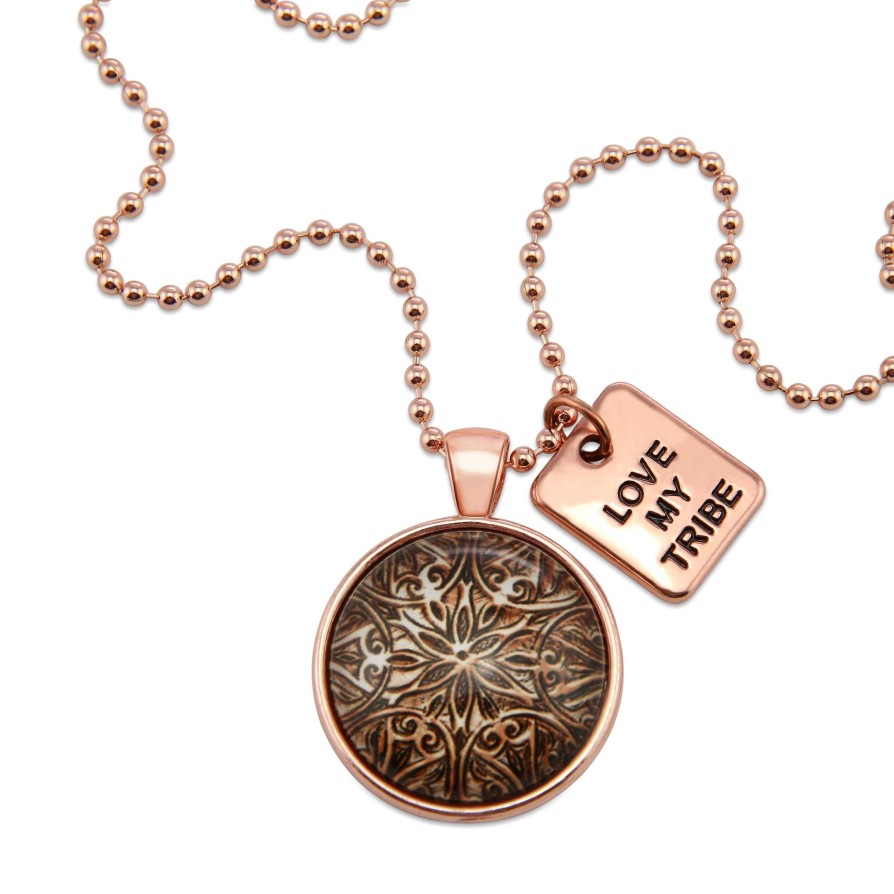 Jewellery Papa Glewy | The Strong Women Collection - Rose Gold ' Love My Tribe ' Necklace - Lionhearted Rose (10553)