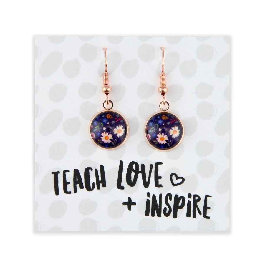 Jewellery Circle Drop Dangles | Spring - Teach Love Inspire - Rose Gold Dangles - Harriet (12643)