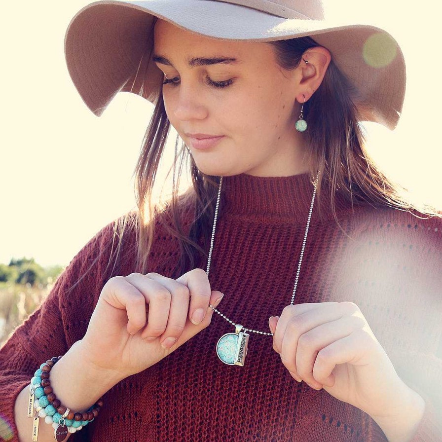 Jewellery Papa Glewy | Boho Collection - Vintage Silver ' Flourish ' Necklace - Tranquil (11265)