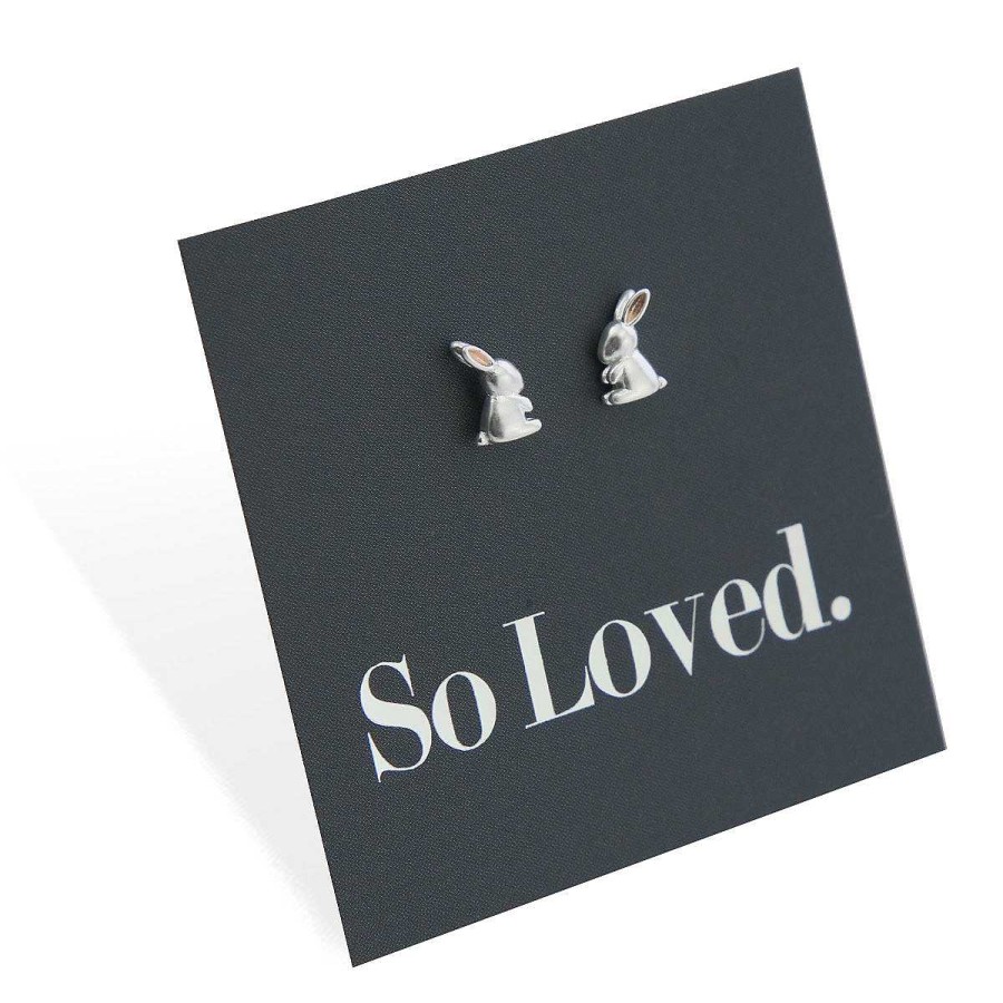 Jewellery Sterling Silver Studs | Itsy Bitsy Bunny Studs - Sterling Silver - So Loved - (11414)