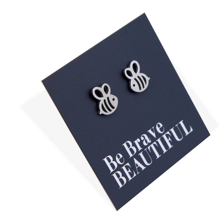 Jewellery Premium Studs | Stainless Steel Earring Studs - Be Brave Beautiful - Bee