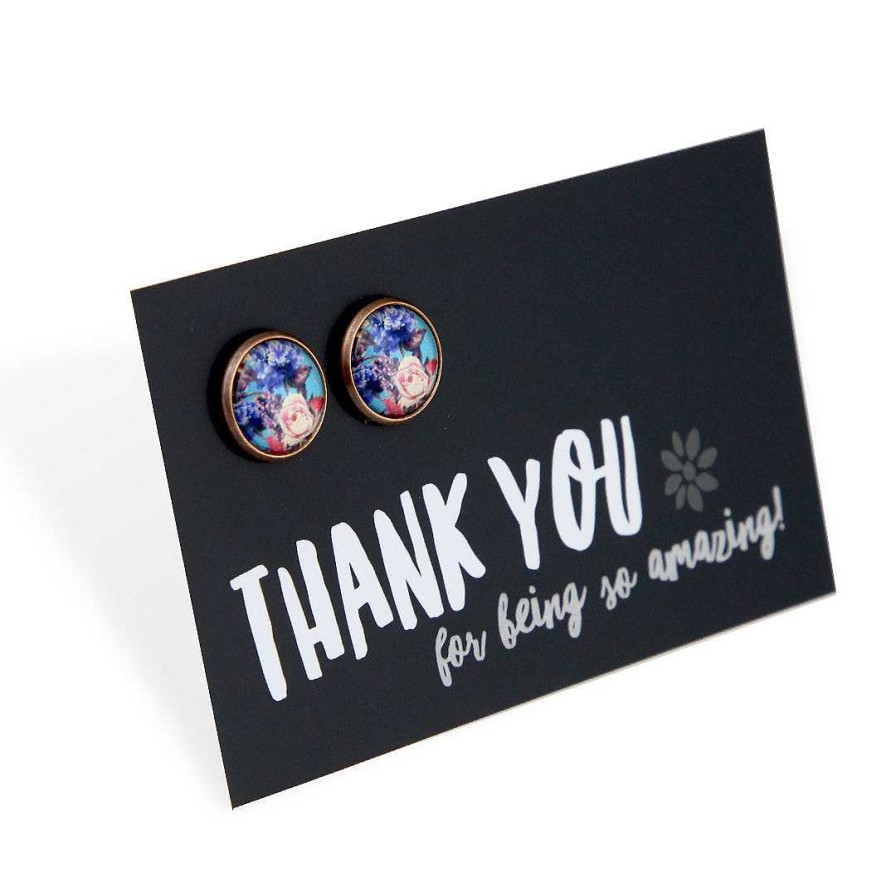 Jewellery Deluxe Stud Earrings | Spring - Thank You For Being So Amazing - Vintage Copper 12Mm Circle Studs - Floweret (12354)