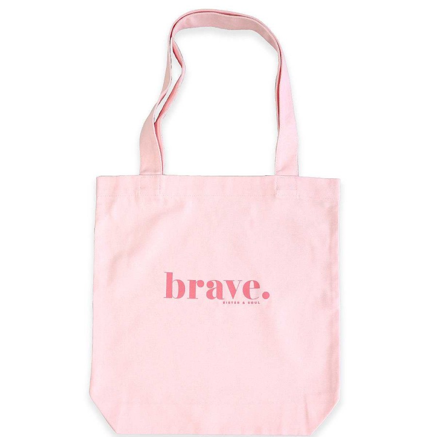 Accessories Tees Tanks & Totes | Brave - Canvas Tote Bag - Soft Pink