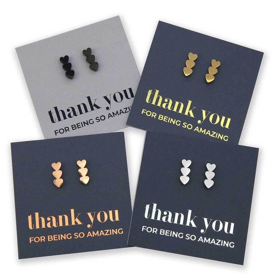 Jewellery Premium Studs | Stainless Steel Earring Studs - Thank You For Being So Amazing - Heart Drops