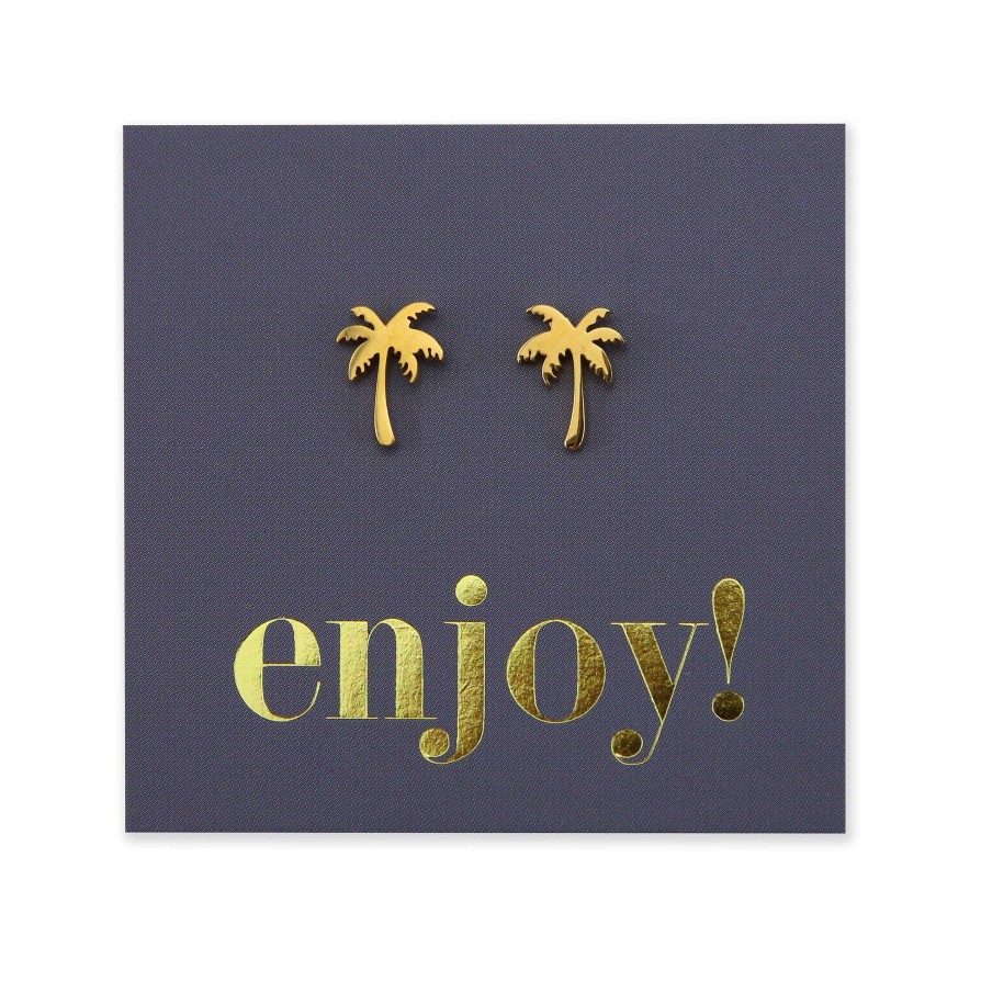 Jewellery Premium Studs | Stainless Steel Earring Studs - Enjoy - Palm Tree