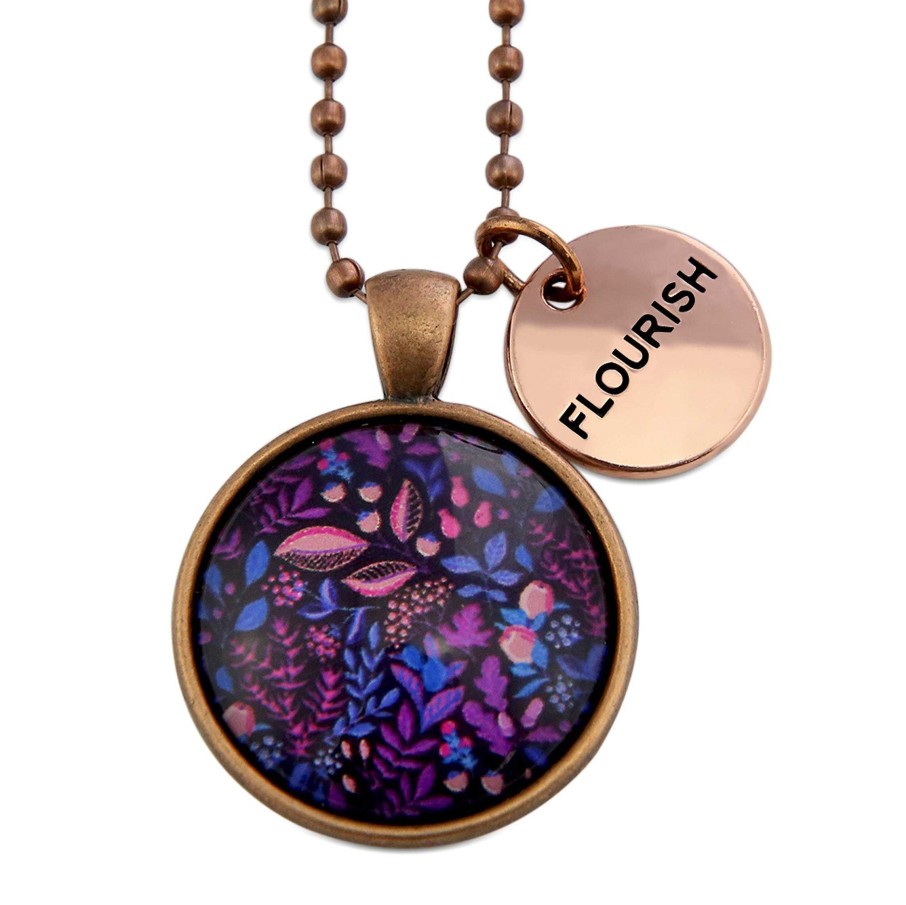 Jewellery Papa Glewy | Spring - 'Flourish' Vintage Copper Necklace - Heather - (10561)