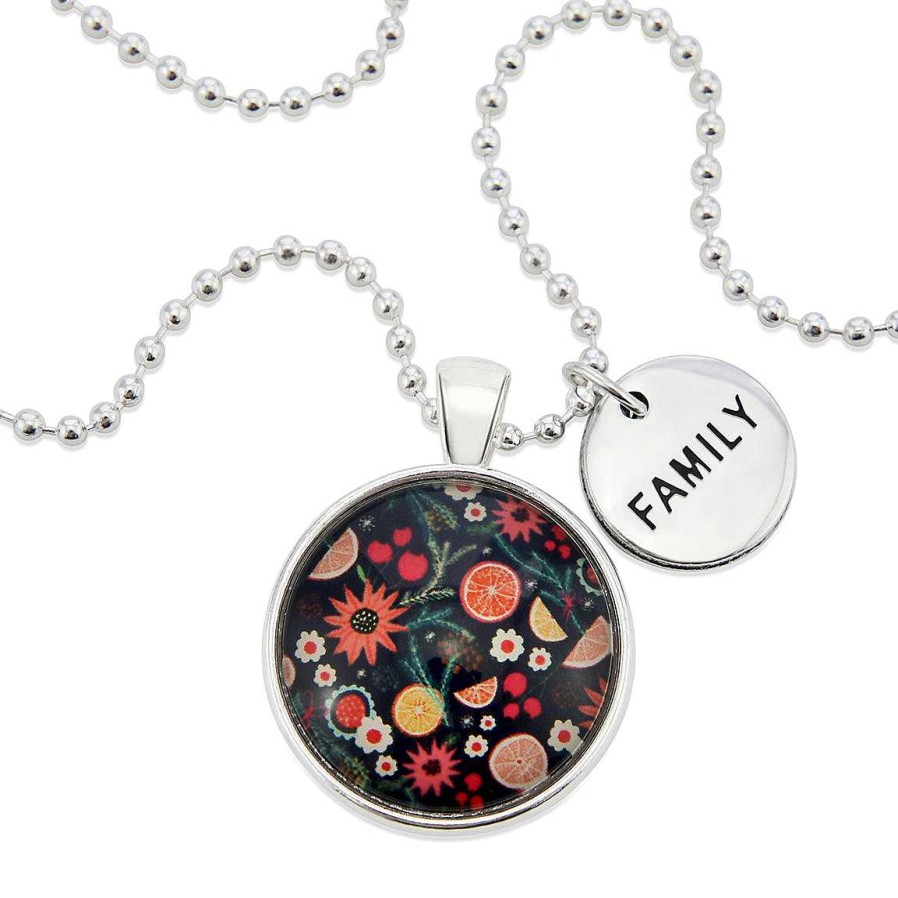 Jewellery Papa Glewy | Christmas - Bright Silver 'Family' Necklace - Christmas Spice (10541)