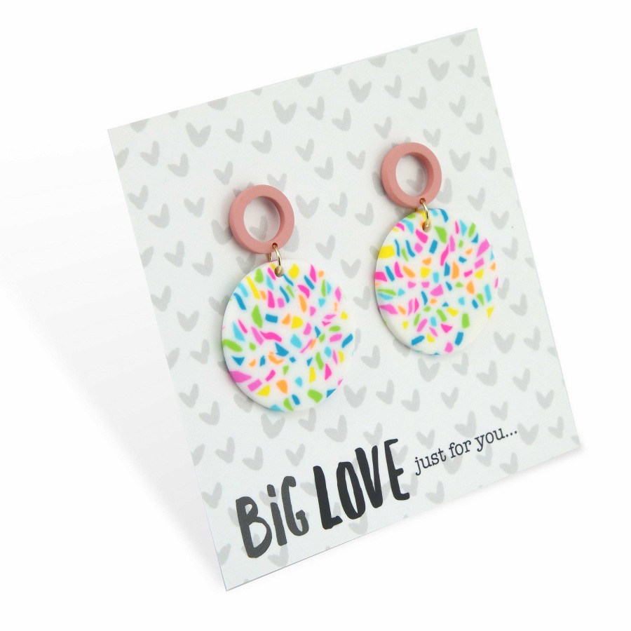 Jewellery Statement Earrings | Acrylic Dangles - 'Big Love Just For You' - Krakow (2212-B)