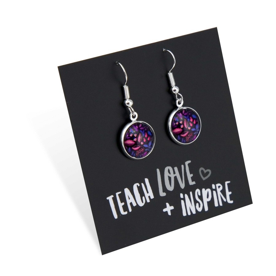 Jewellery Circle Drop Dangles | Spring - Teach Love Inspire - Bright Silver Dangle Earrings - Heather (11124)