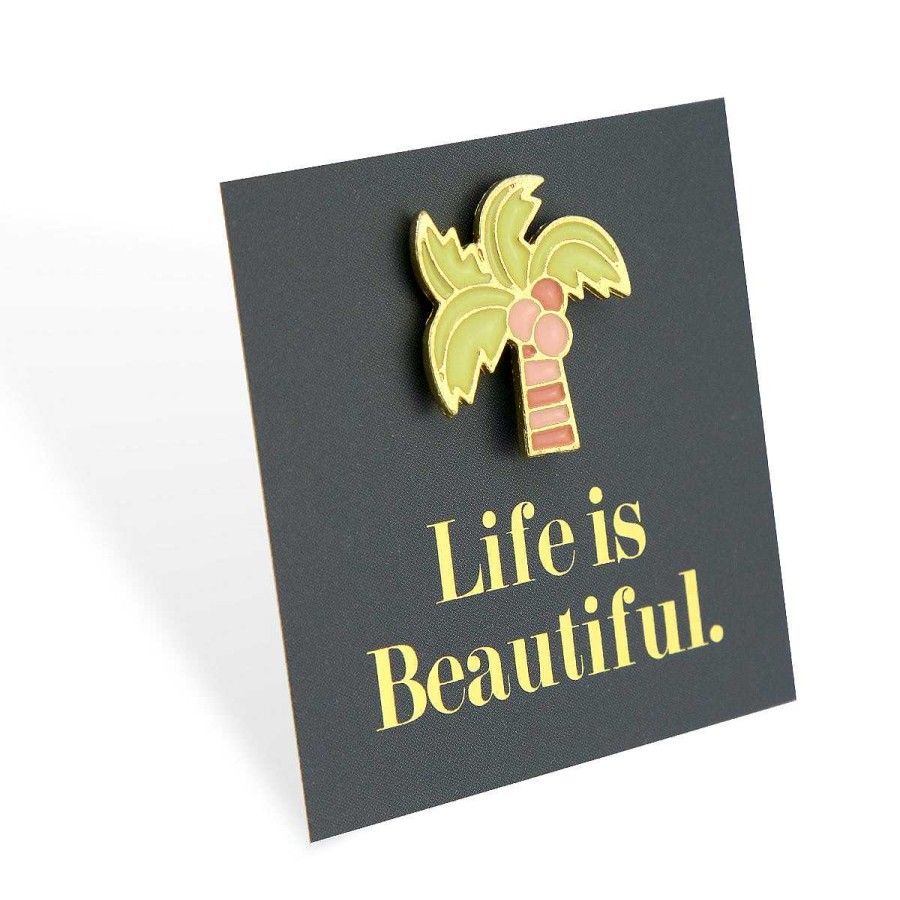 Accessories Accessories | Lovely Pins! Life Is Beautiful! - Palm Tree Enamel Badge Pin - (10325)