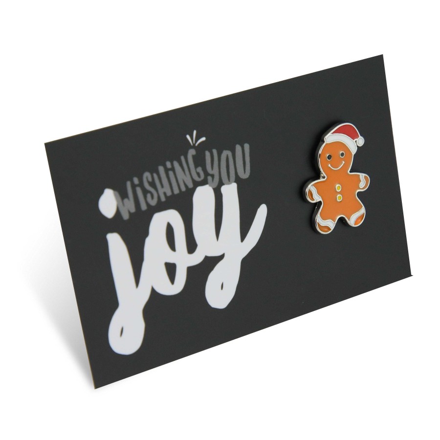 Accessories Accessories | Lovely Pins! Wishing You Joy - Gingerbread Guy Enamel Badge Pin - (10543)