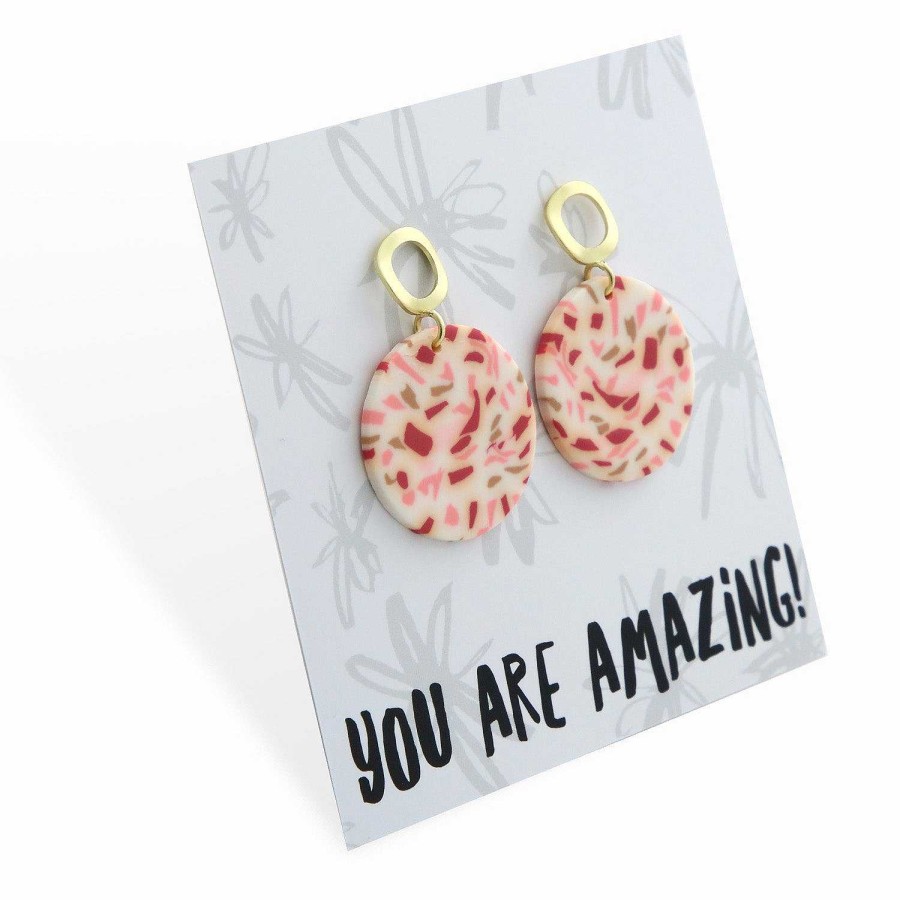 Jewellery Statement Earrings | Acrylic & Polymer Dangles - 'You Are Amazing' - Dallas (12652)