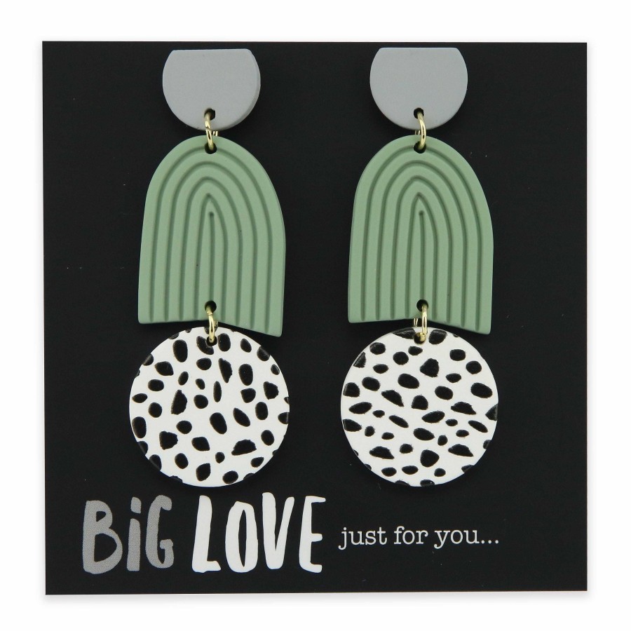 Jewellery Statement Earrings | Acrylic Dangles - 'Big Love Just For You' - Osaka (11854)