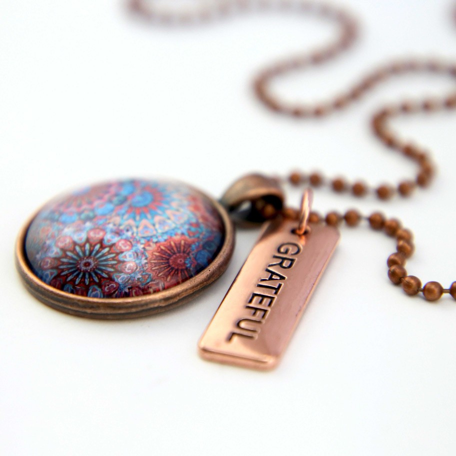 Jewellery Papa Glewy | Boho Collection - Vintage Copper 'Grateful' Necklace - Glaze (11211)