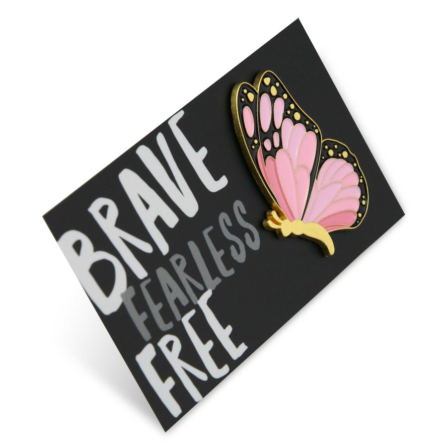 Accessories Accessories | Lovely Pins! Brave Fearless Free - Butterfly Enamel Badge Pin - (11822)