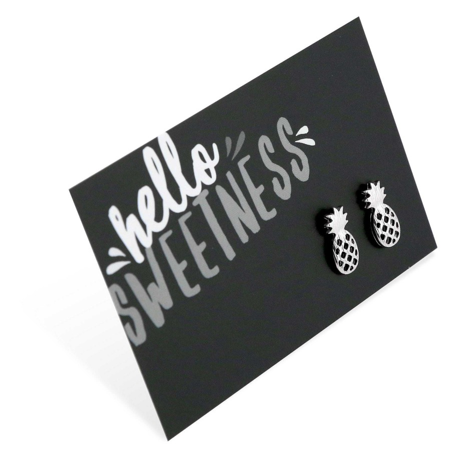 Jewellery Cute Stud Earrings | Hello Sweetness Pineapple - Silver Plated Stud Earrings (9805)