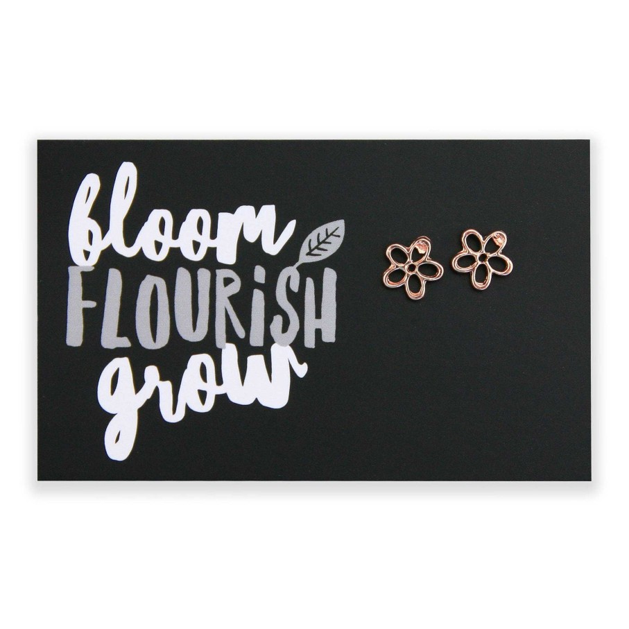 Jewellery Cute Stud Earrings | Forever Spring - Bloom Flourish Grow! Daisy Earring Studs - Rose Gold (9716)