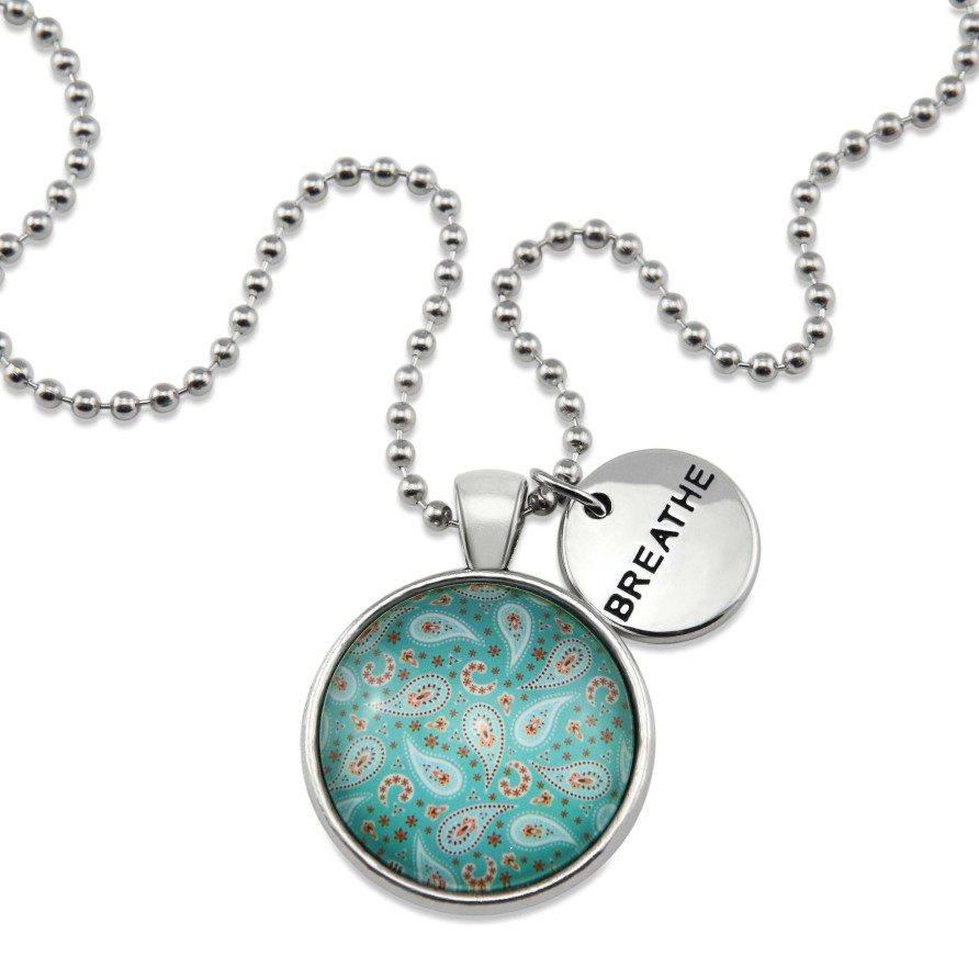 Jewellery Papa Glewy | Boho Collection - Vintage Silver 'Breathe' Necklace - Tranquil (11312)