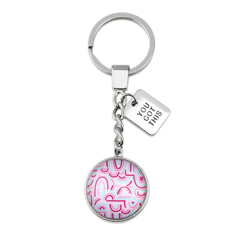 Accessories Papa Glewy | Pink Collection - Vintage Silver 'You Got This' Keyring - Promise (11351)