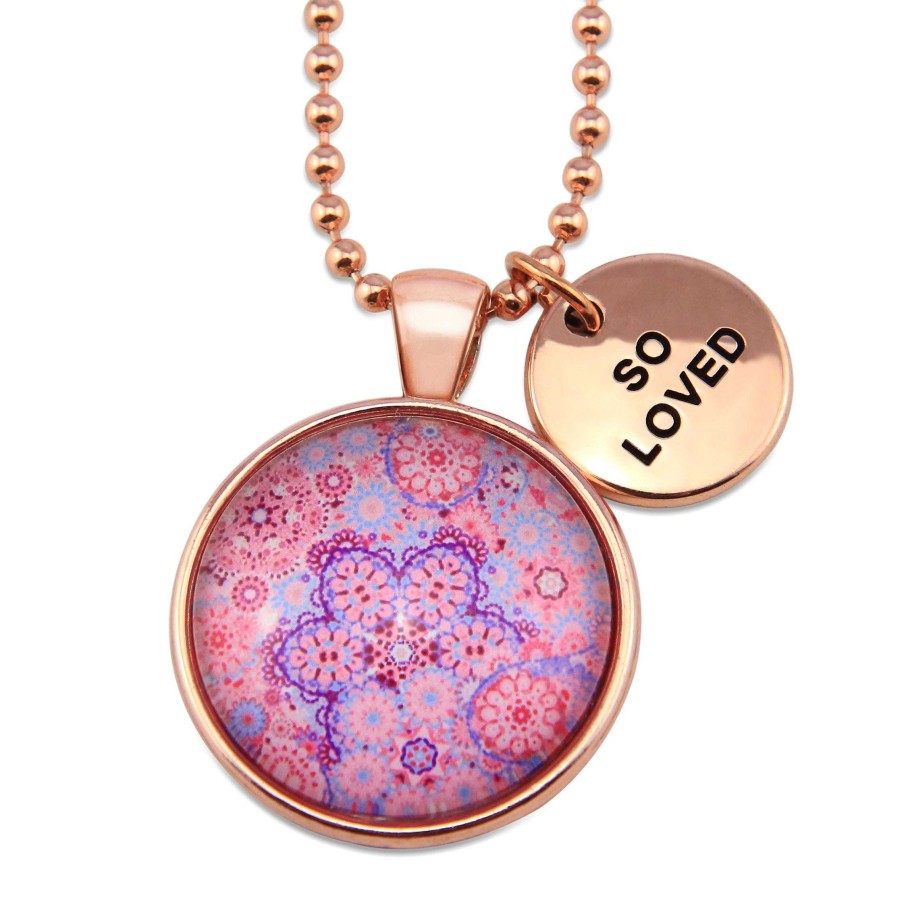 Jewellery Papa Glewy | Pink Collection - Rose Gold 'So Loved' Necklace - Pink Ice (10531)