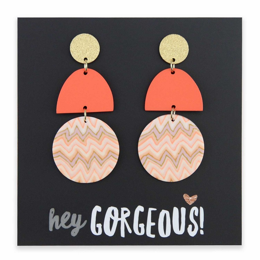 Jewellery Statement Earrings | Acrylic & Polymer Dangles - 'Hey Gorgeous' - Chicago (11434)