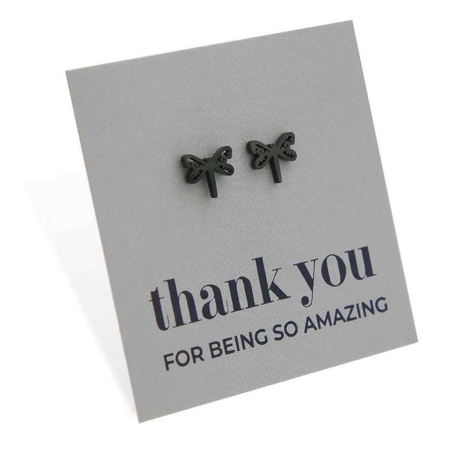 Jewellery Premium Studs | Stainless Steel Earring Studs - Thank You For Being So Amazing - Dragonflies