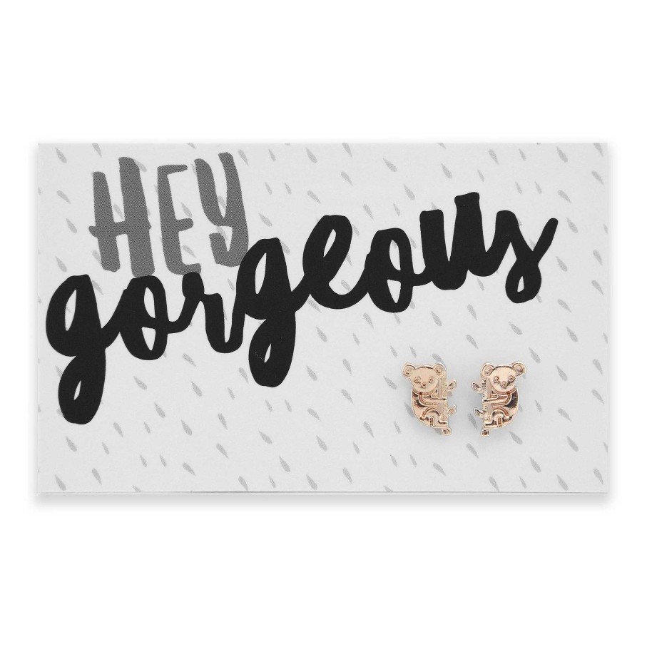 Jewellery Cute Stud Earrings | Hey Gorgeous - Koalas - Rose Gold Stud Earrings (12213)