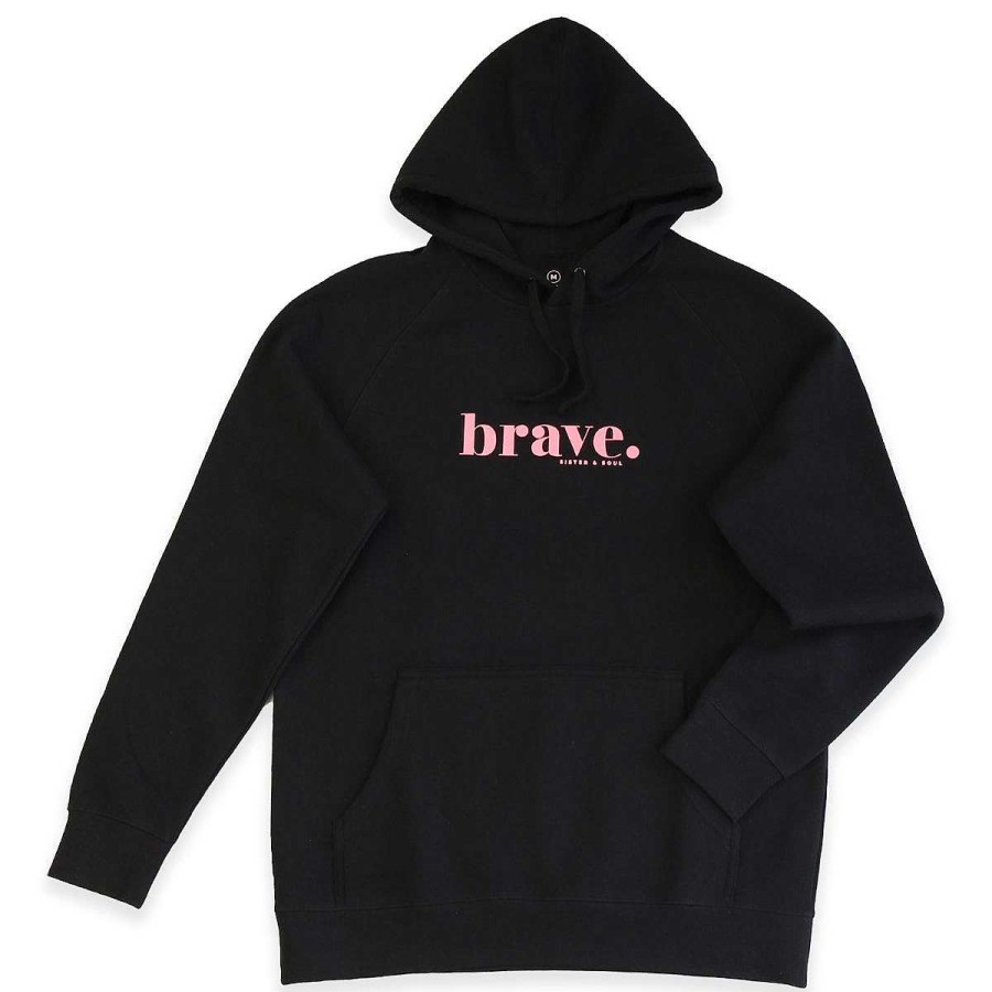 Apparel Hoodies | Brave Hoodie - Black With Pink Print