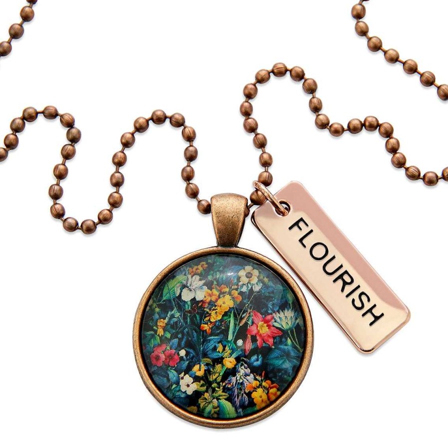 Jewellery Papa Glewy | Spring - 'Flourish' Vintage Copper Necklace - Night Garden (10834)