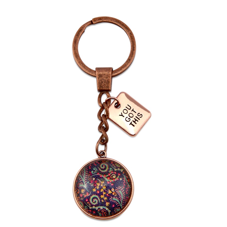 Accessories Papa Glewy | Boho Collection - Vintage Copper Keyring With 'You Got This' Charm - Wanderer (10741)