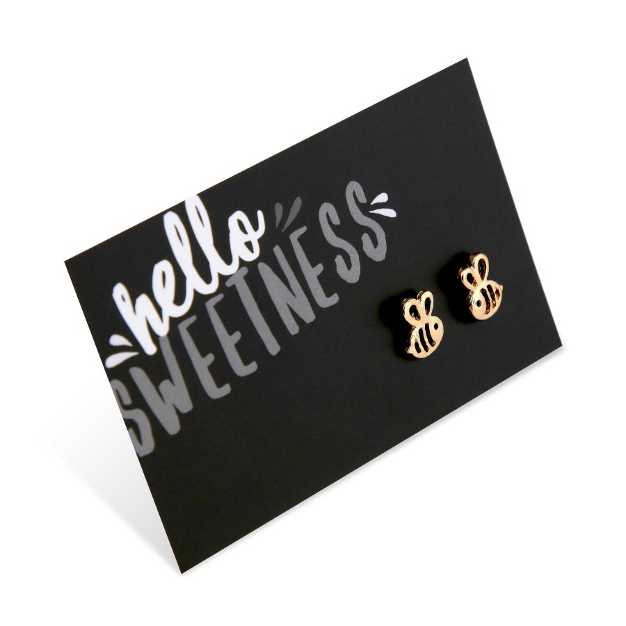 Jewellery Cute Stud Earrings | Hello Sweetness! Bumble Bee Earring Studs - Gold (9812)