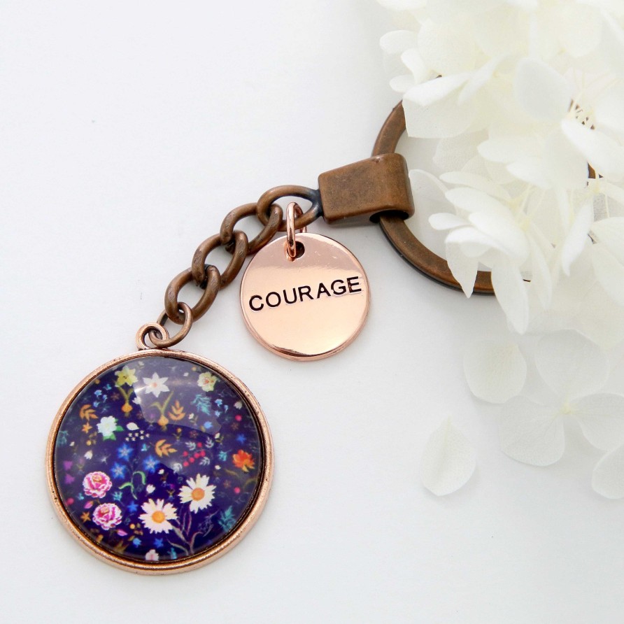 Accessories Papa Glewy | Spring - 'Courage' - Vintage Rose Gold Keyring - Harriet (10252)