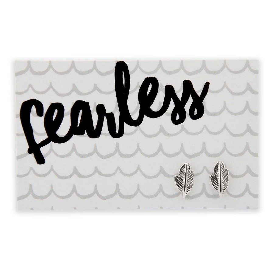 Jewellery Cute Stud Earrings | Fearless Feather Earring Studs - Silver (9803)