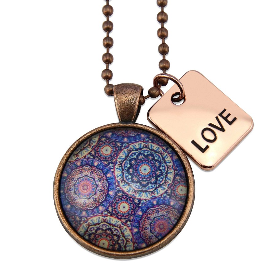 Jewellery Papa Glewy | Spring - 'Love' Vintage Copper Necklace - Grenache (10712)