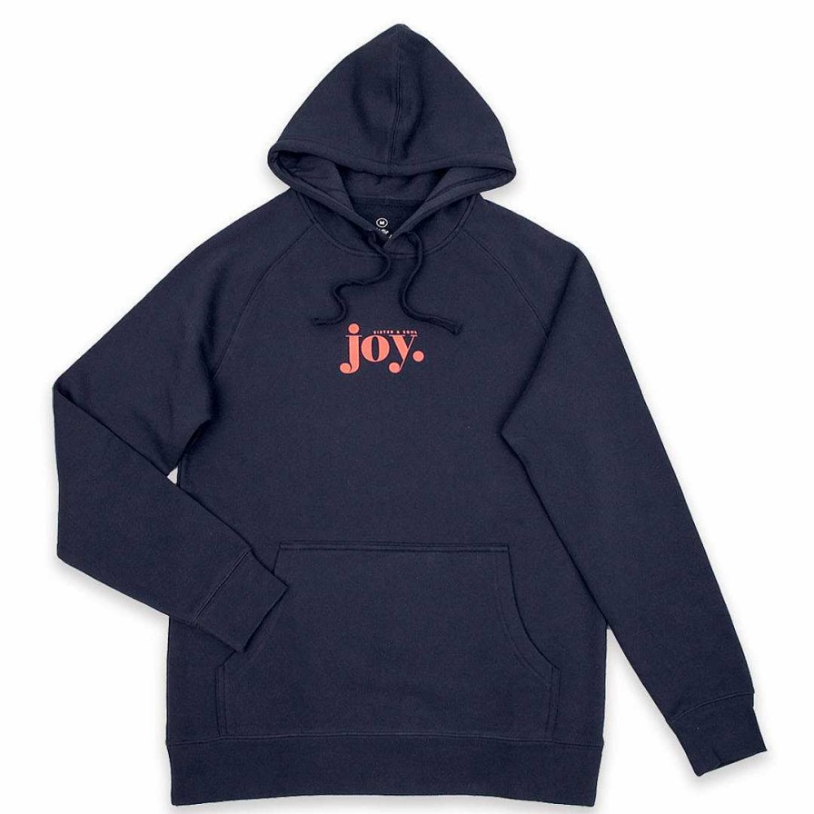 Apparel Hoodies | Joy Hoodie - Dark Navy With Sunrise Orange Print