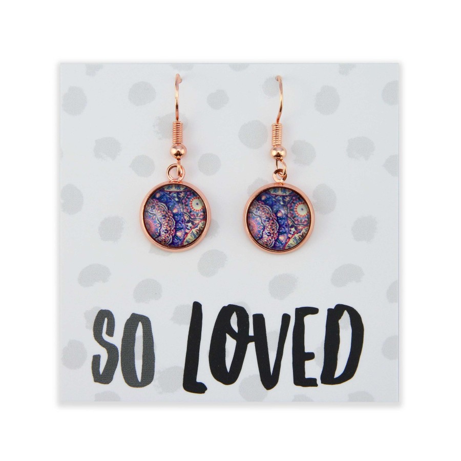 Jewellery Circle Drop Dangles | Spring - So Loved - Rose Gold Dangle Earrings - Grenache (12152)